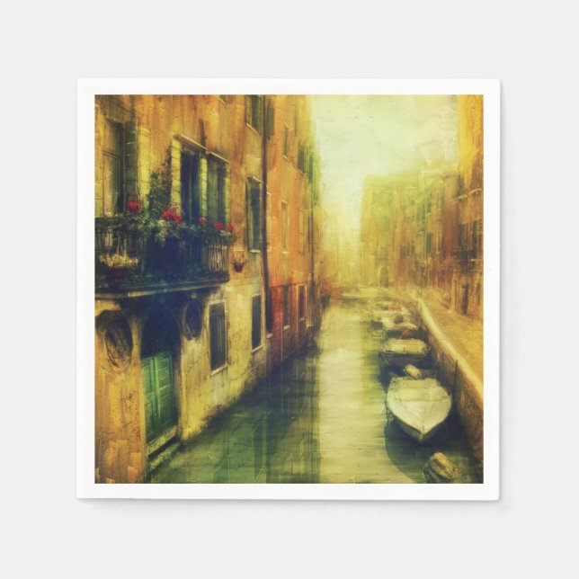 Venice Canal Balcony Painting Napkins (Front)