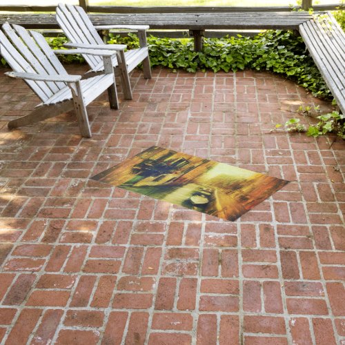 Venice Canal Balcony Painting Outdoor Rug