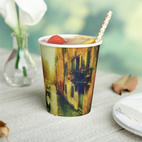 Venice Canal Balcony Painting Paper Cups