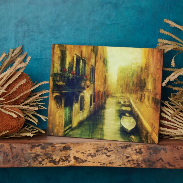 Venice Canal Balcony Painting Plaque (Side)