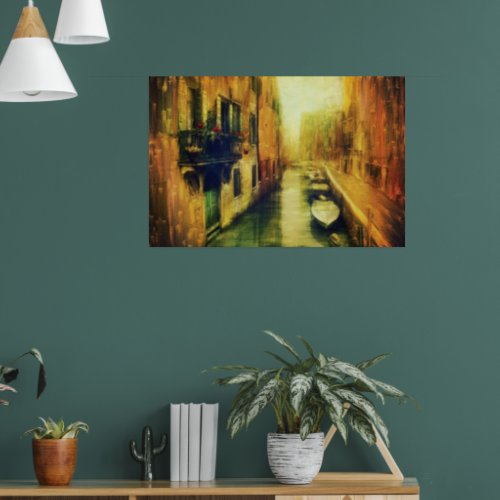 Venice Canal Balcony Painting Poster