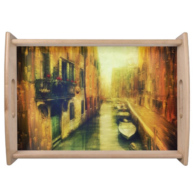 Venice Canal Balcony Painting Serving Tray (Front)