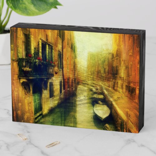 Venice Canal Balcony Painting Wooden Box Sign