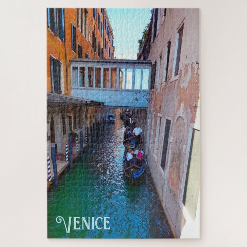 Venice Canal Gondolas Covered Skywalk Palazzos Jigsaw Puzzle