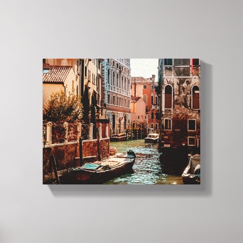 Venice Canal Gondolas in Italy Photograph Canvas Print