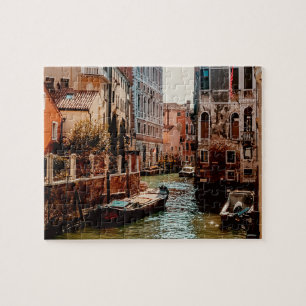 Venice Canal Gondolas in Italy Photograph Jigsaw Puzzle