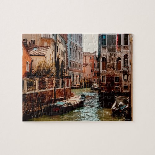 Venice Canal Gondolas in Italy Photograph  Jigsaw Puzzle