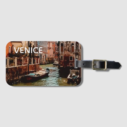Venice Canal Gondolas in Italy Photograph   Luggage Tag