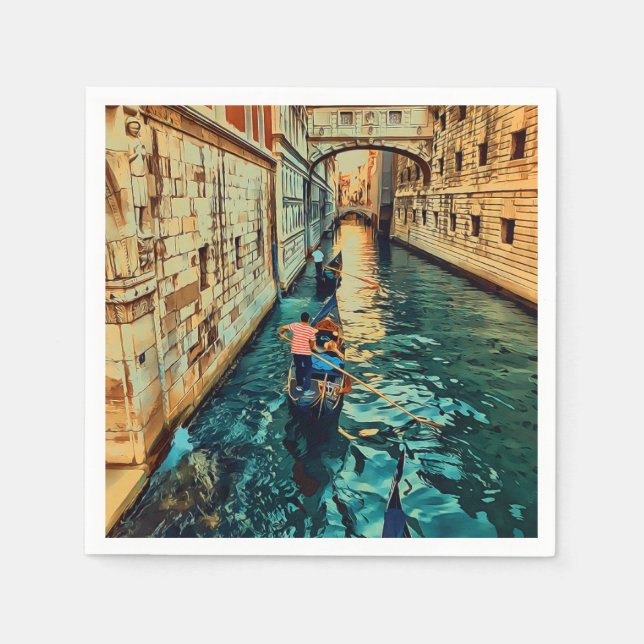 Venice Canal Italy Napkins (Front)