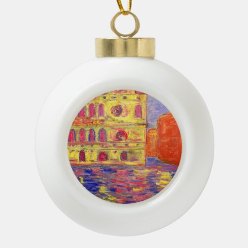 venice canal light ceramic ball christmas ornament