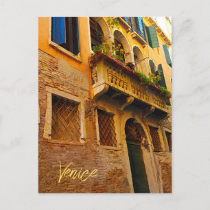 Venice Canal Living Italian Building Postcard