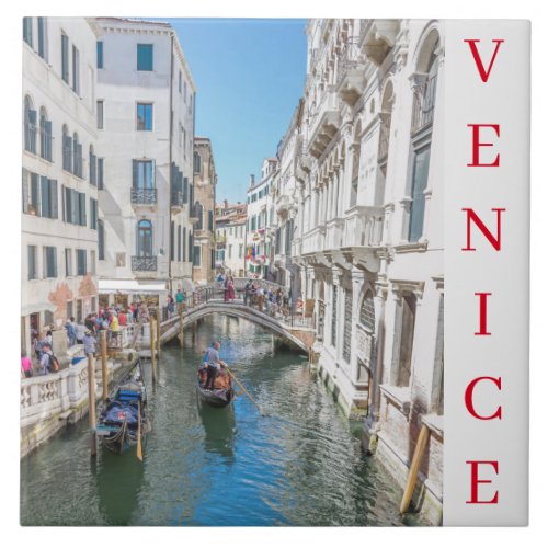 Venice canal view ceramic tile