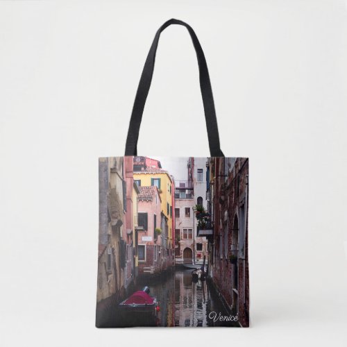Venice canals and a gondola jigsaw puzzle tote bag