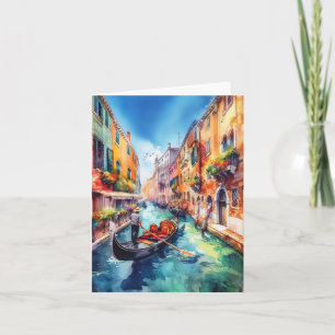 Venice Canals Italy Watercolor Card