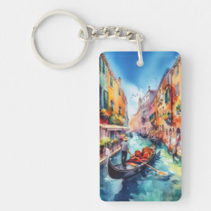 Venice Canals Italy Watercolor Keychain