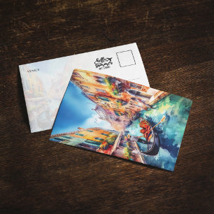 Venice Canals Italy Watercolor Postcard