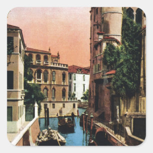 Venice canals, VIntage image Square Sticker