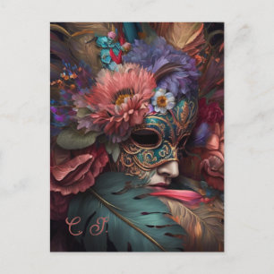 Venice Carnival Florals Postcard