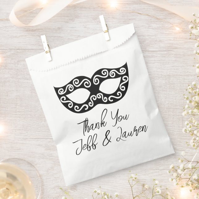 Venice carnival mask custom wedding favor bag (Clipped)