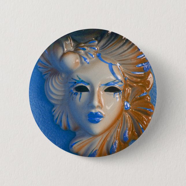 Venice Carnival Mask Pinback Button (Front)