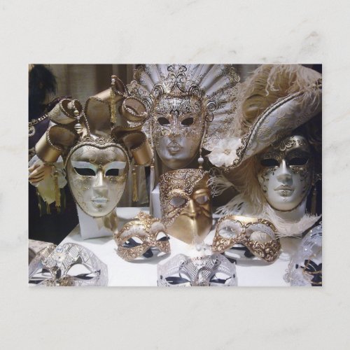 Venice Carnival Masks Postcard