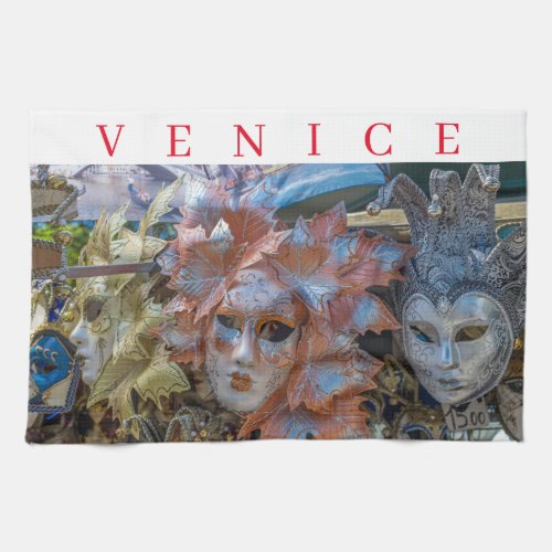 Venice Carnival masks tea towel