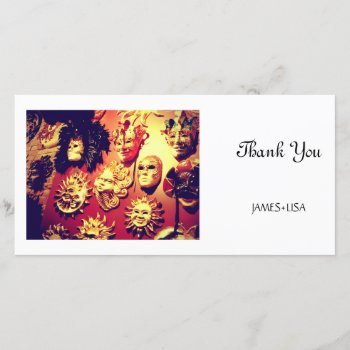 Venice Carnival Masks Thank You Card by fotoplus at Zazzle
