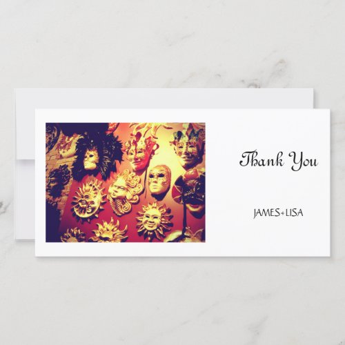 Venice Carnival Masks Thank You Card