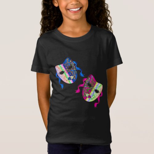 Venice Carnival Traditional Colorful Masks Drawing T_Shirt