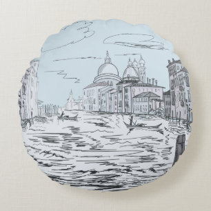 Venice . City on the water Round Pillow