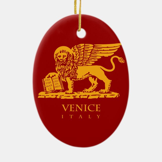 Venice Coat of Arms Ceramic Ornament (Back)