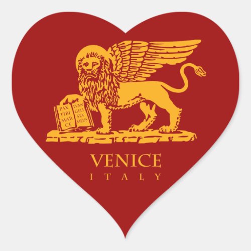 Venice Coat of Arms Heart Sticker