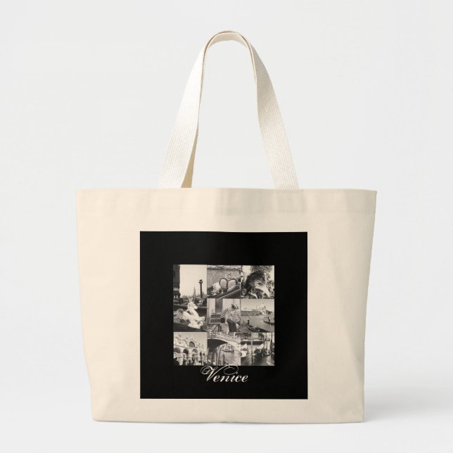 Venice Collage Souvenir Gift Tote Travel Bag Purse (Front)