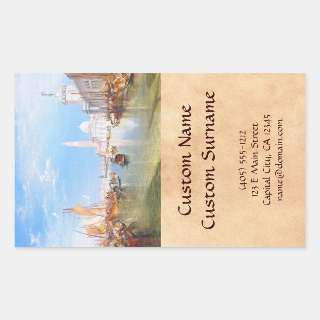 Venice, Dogano and Santa Maria della Salute art Rectangular Sticker (Front)