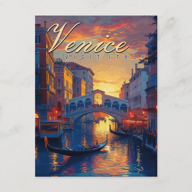 Venice Dream: A Vintage Gondola Postcard (Front)