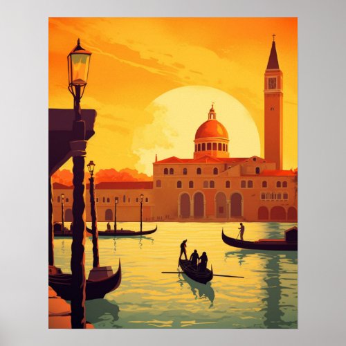 Venice During The Golden Hour Poster