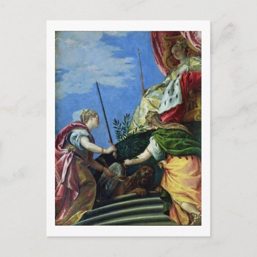 Venice enthroned between Justice and Peace Postcard
