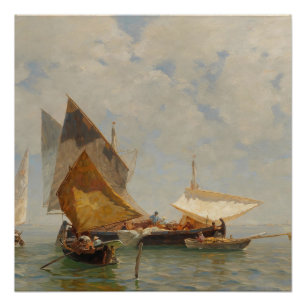 Venice, fisherboat in the lagoon (1889) poster