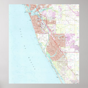 Venice Florida Map (1973) Poster