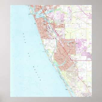 Venice Florida Map (1973) Poster | Zazzle