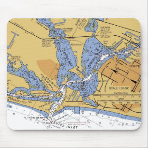 Venice, Florida nautical Harbor chart Mousepad