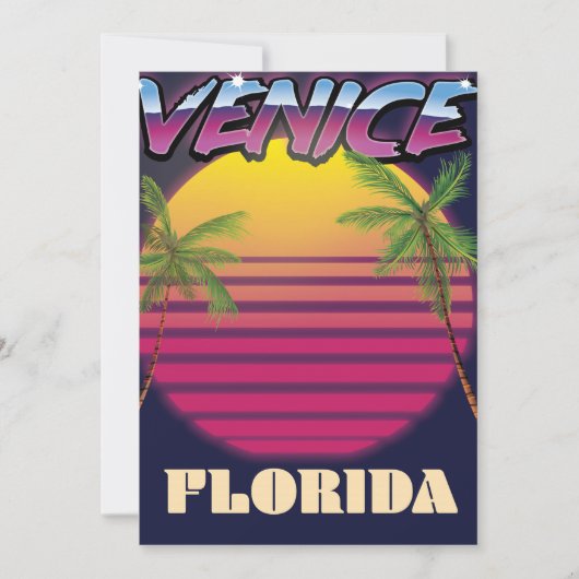 Venice Florida retro vacation poster (Front)