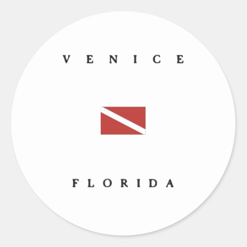 Venice Florida Scuba Dive Flag Classic Round Sticker