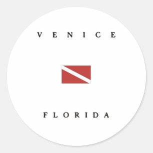 Venice Florida Scuba Dive Flag Classic Round Sticker