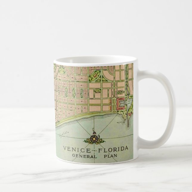 Venice Florida Vintage Map Coffee Mug (Right)