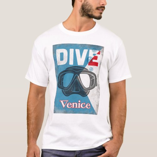 Venice Florida Vintage Scuba Diving Mask T_Shirt