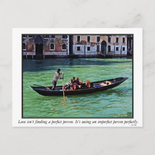Venice Gnadola & Canal with Love Quote Postcard