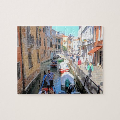 Venice gondola canal  street in Venezia Italy Jigsaw Puzzle