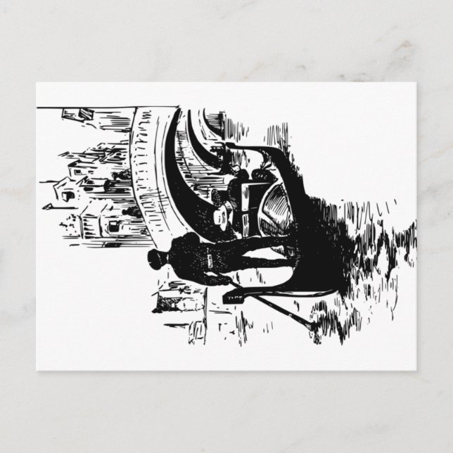 Venice Gondola Cartoon Postcard (Front)