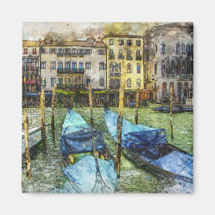 Venice Gondola Painting Scene Magnet